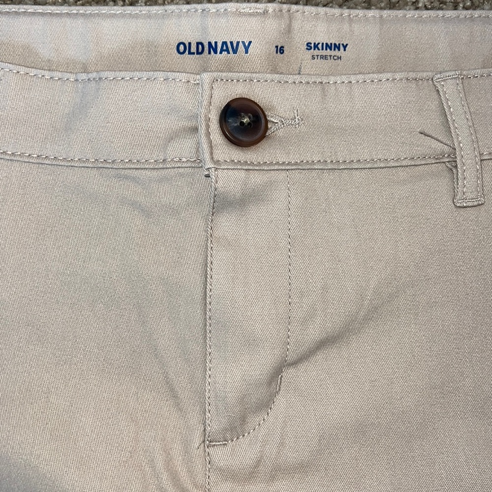 Old Navy Skinny Stretch Light Tan Pants, Girls Size 16.